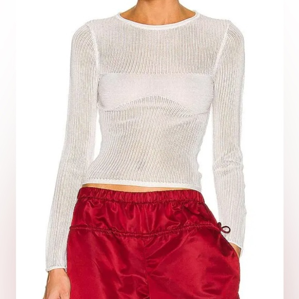 HOURS Aya Glow In The Dark Mesh Top in White Glow
h:ours